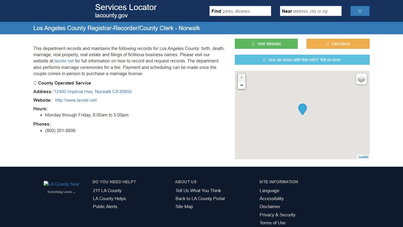 Los Angeles County Registrar-Recorder/County Clerk - Norwalk